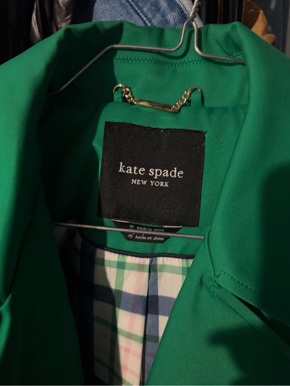 kate spade Kelly Green Double-Breasted Trench Coat - Picture 4 of 4